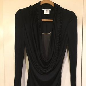 Givenchy Cowl Neck Scoop Top w Mesh Insert